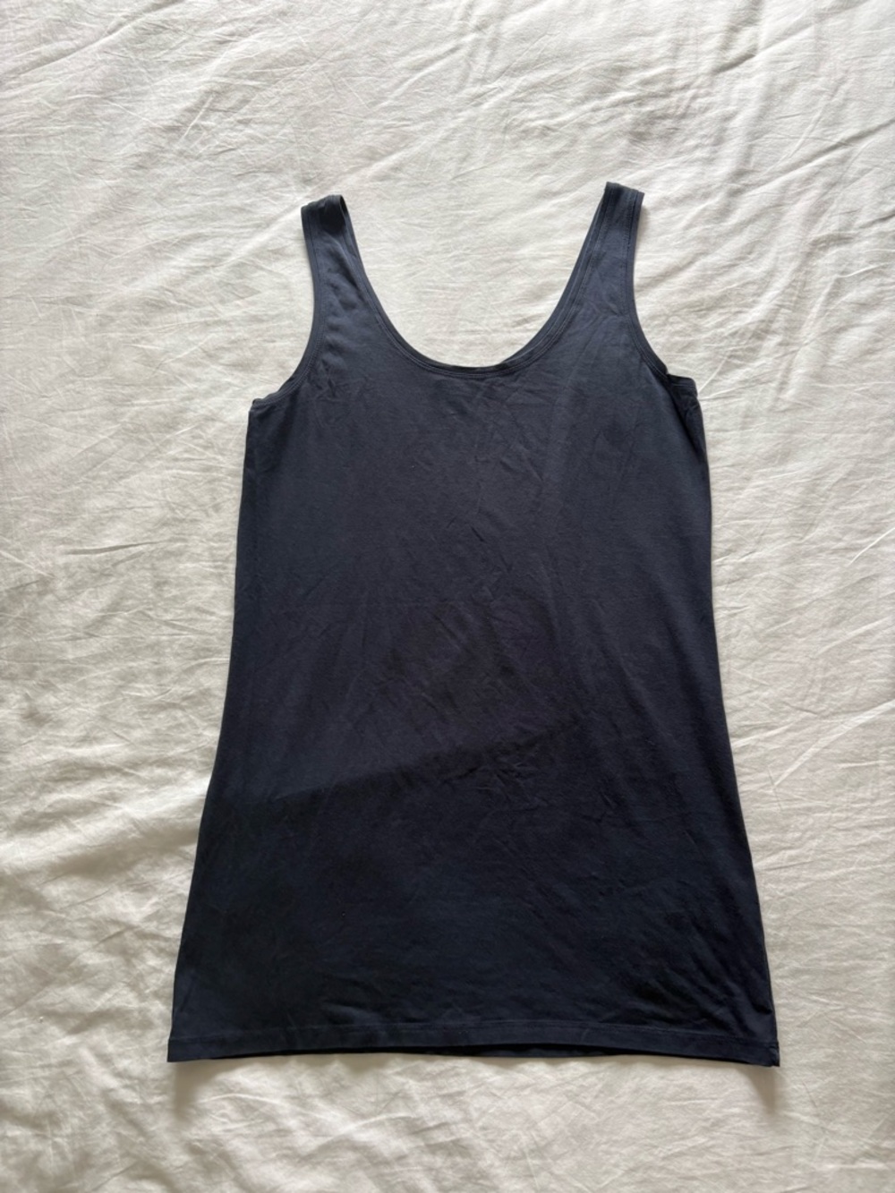Classic Navy Blue Scoop Neck Tank Top - Women